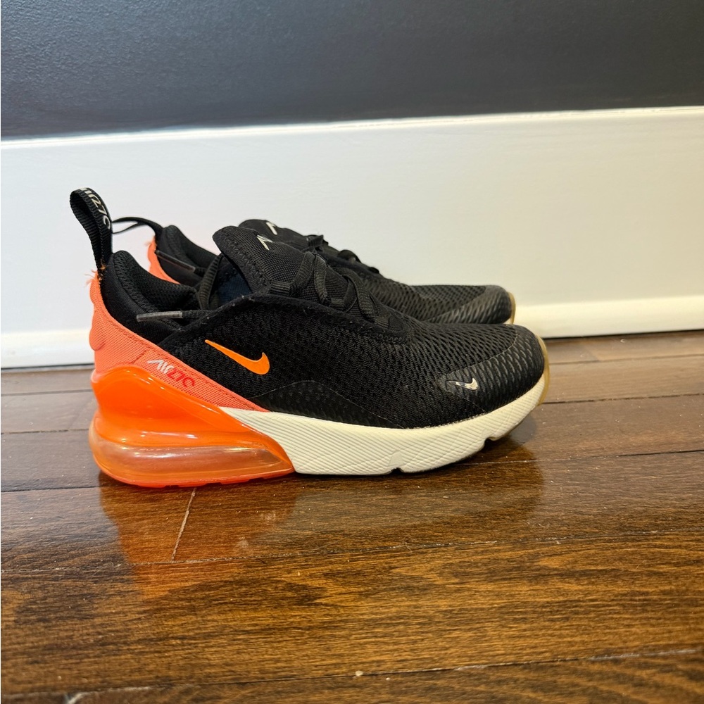 Nike Kids Air Max 270 Black and Orange Sneakers